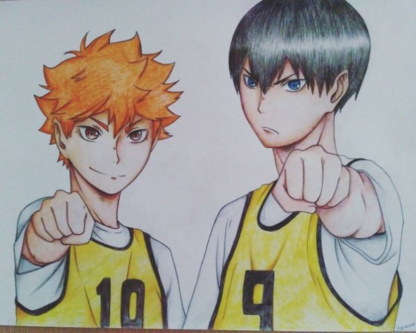 Аниме рисунки маркерами Хината волейбол