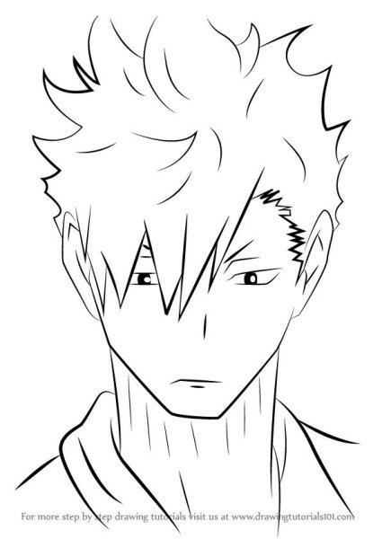 Волейбол аниме раскраска Куроо