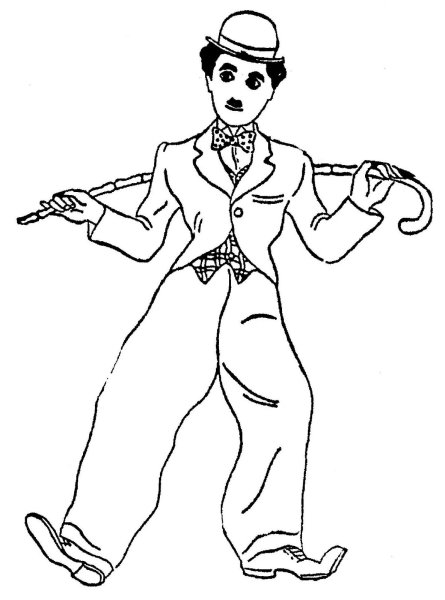 Чарли Чаплин нарисовать