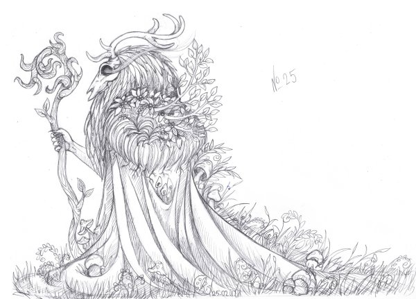 Леший рисунок карандашом