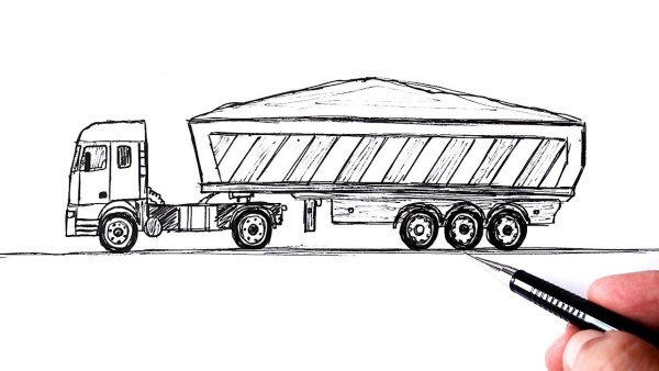 Рисовать прицеп грузовик
