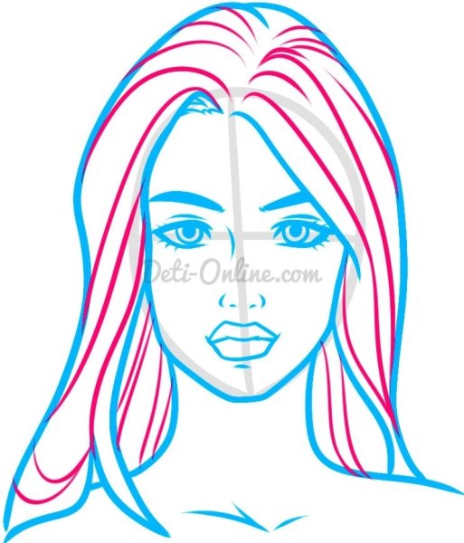 Рисовать лицо девушки легко