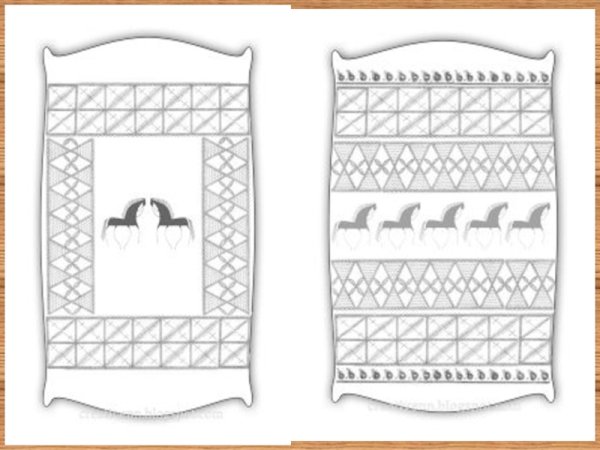 Элементы мезенской росписи раскраска