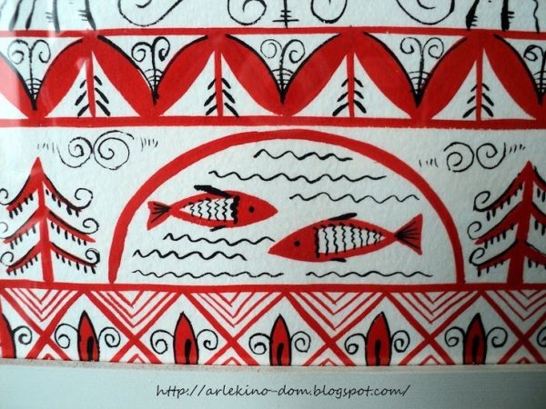 Мезенская роспись рыбы