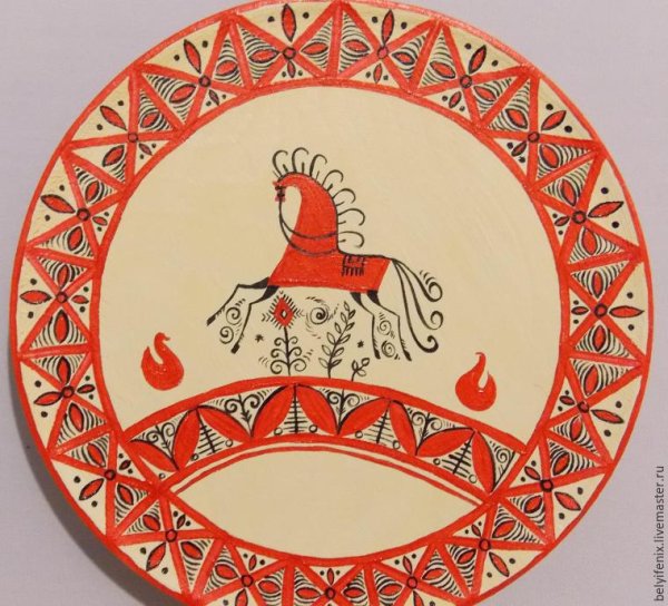 Роспись тарелок Мезенская роспись
