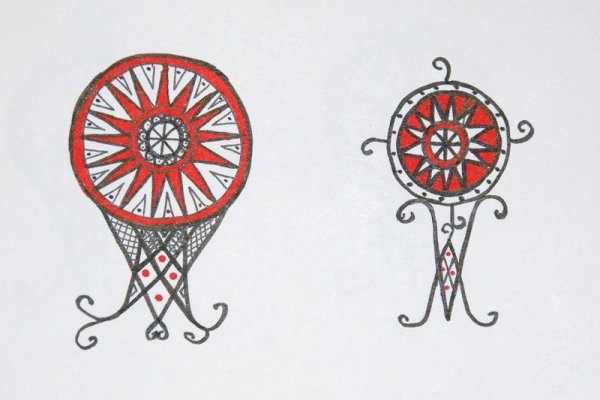 Мезенская роспись прялка эскиз