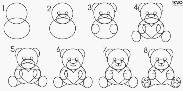 Пошаговые схемы рисования для детей