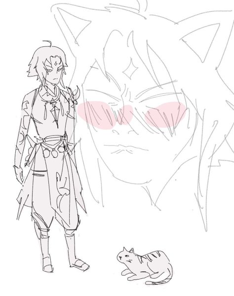 Сяо для срисовки Геншин Импакт