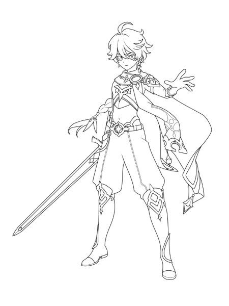 Раскраска Геншин Импакт