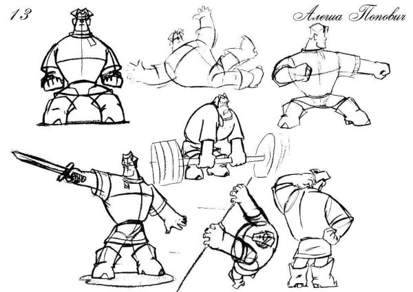 Схема рисования богатыря