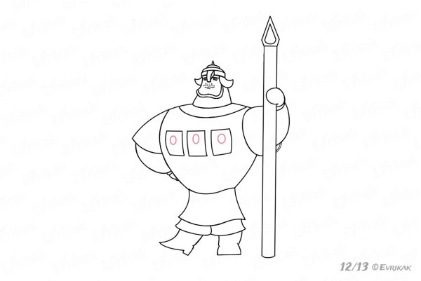 Рисунок богатыря Илья Муромец