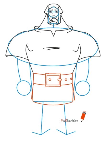 Богатырь Илья Муромец карандашом