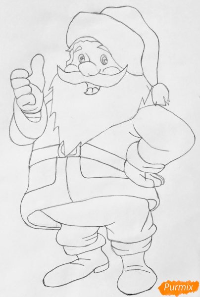 Рисунки лёгкие Санта Клаус