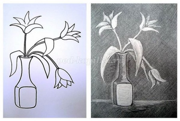 Рисунок ластиком пейзажи