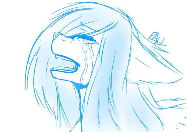 Человек плачет для срисовки