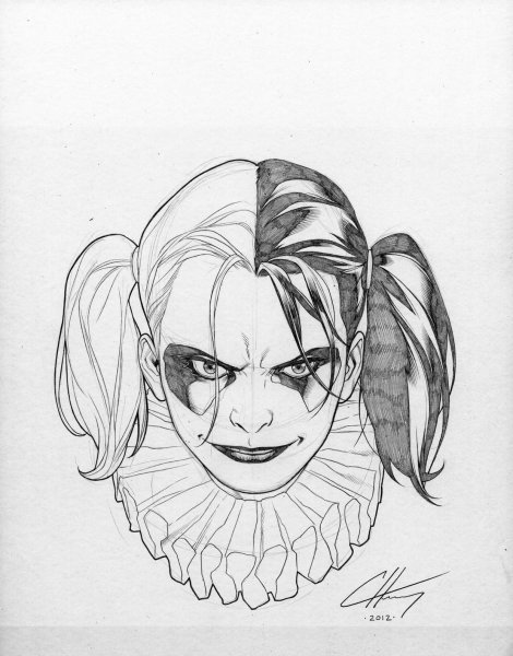 Харли Квинн арт карандашом