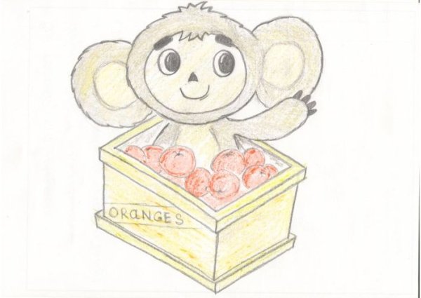 Чебурашка из геометрических фигур