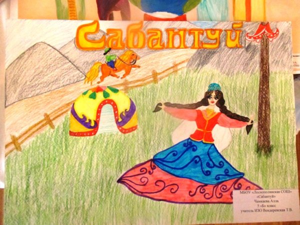 Рисунок на тему Сабантуй