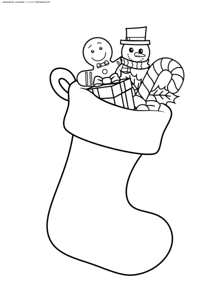 Рождественский носок раскраска