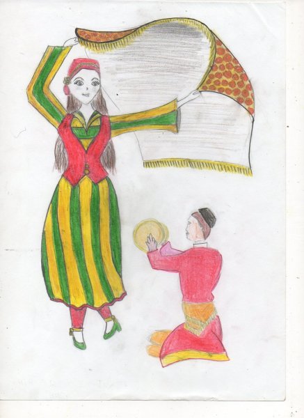 Рисунок на тему Сабантуй