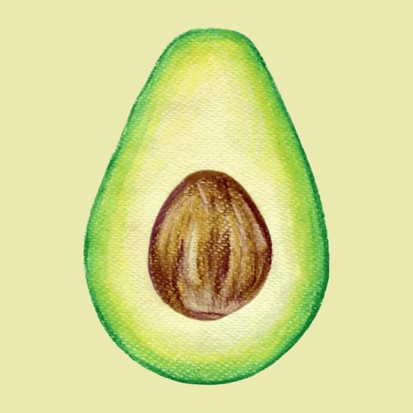 Срисовки авокадо легкие