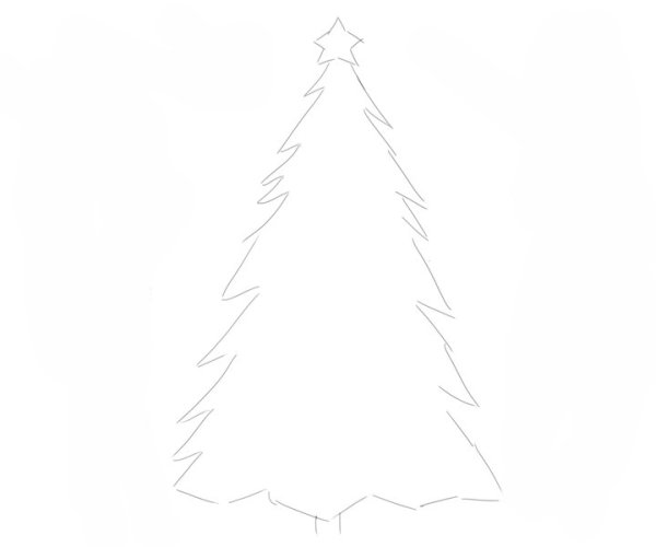 Елка карандашом