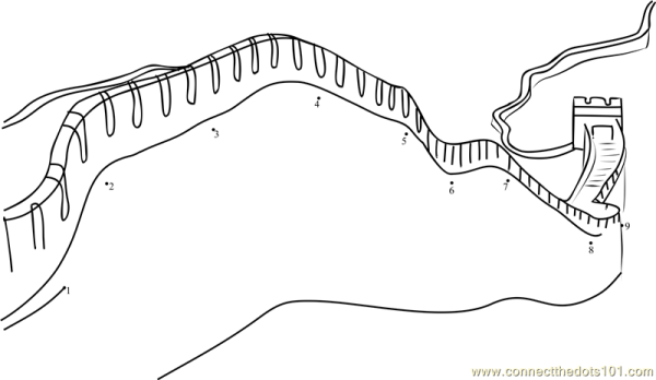 Китайская стена раскраска для детей