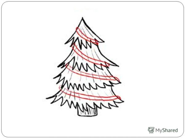 Елка карандашом легко
