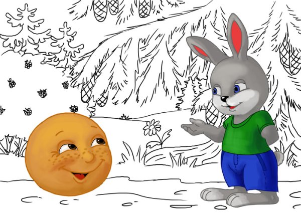 Колобок в зимнем лесу