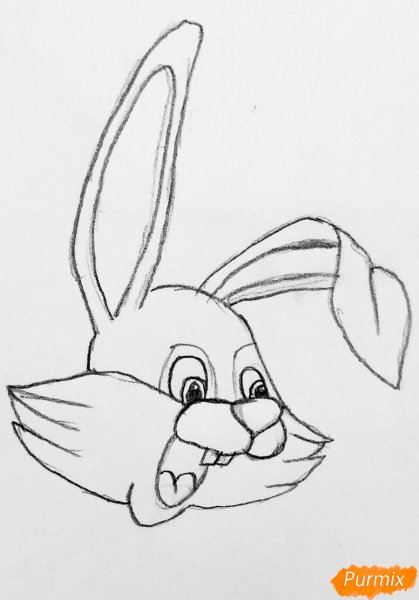 Заяц и Колобок карандашом