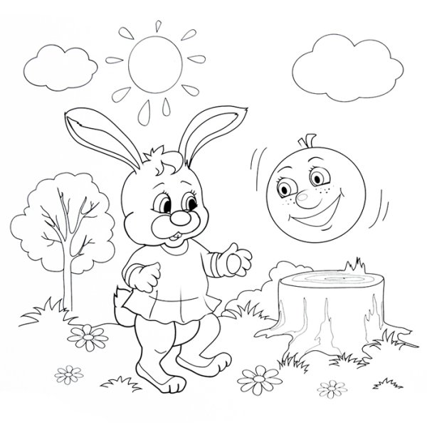 Иллюстрации к сказке Колобок раскраска для детей