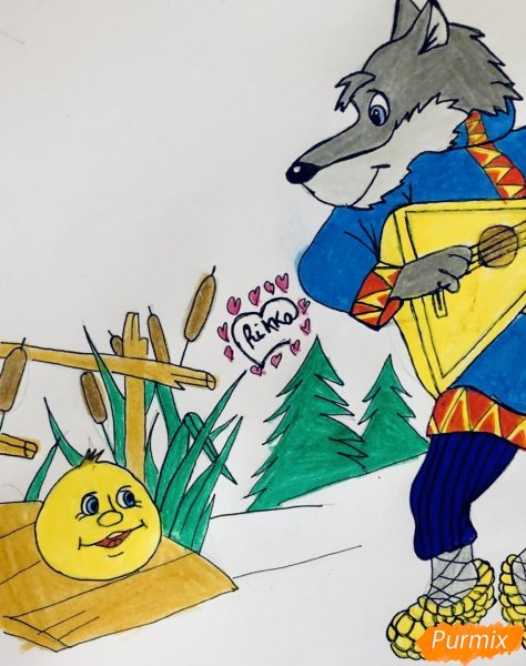 Колобок встреча с волком