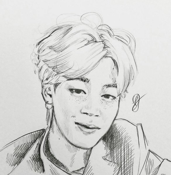 БТС Чимин 2020 карандашом