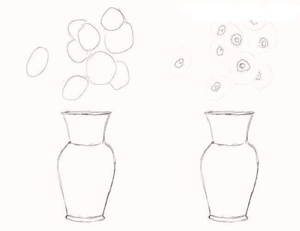 Ваза с цветами карандашом