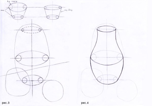 Ваза с цветами карандашом