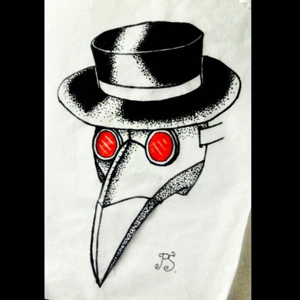 Маска чумного доктора эскиз