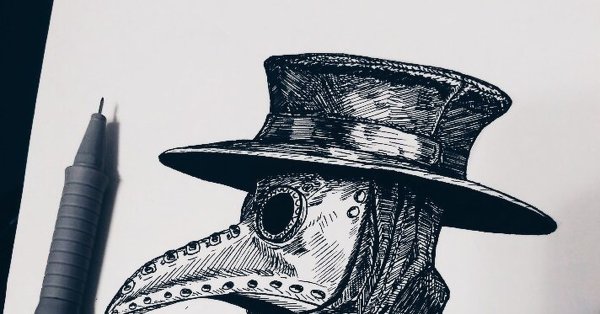 Маска чумного доктора лекало