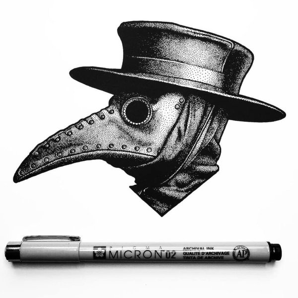 Скромник SCP 049 карандашом