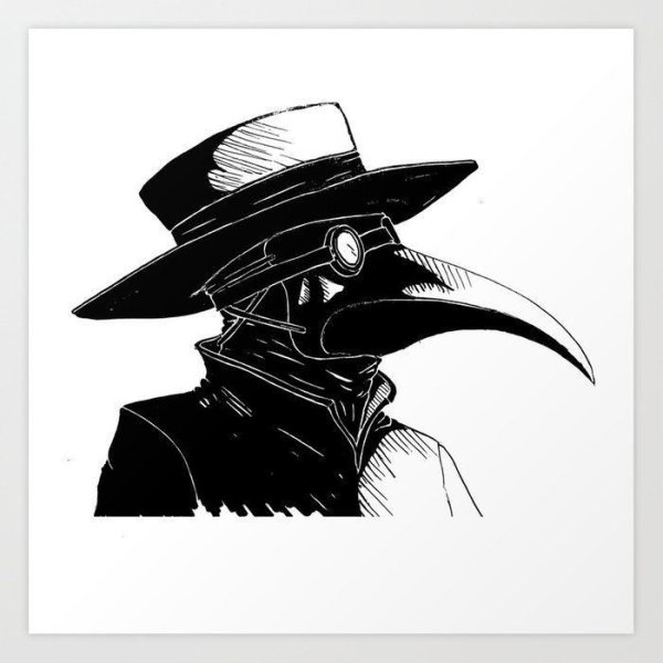 Чумной доктор раскраска