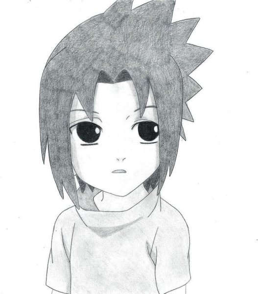 Лицо Саске карандашом