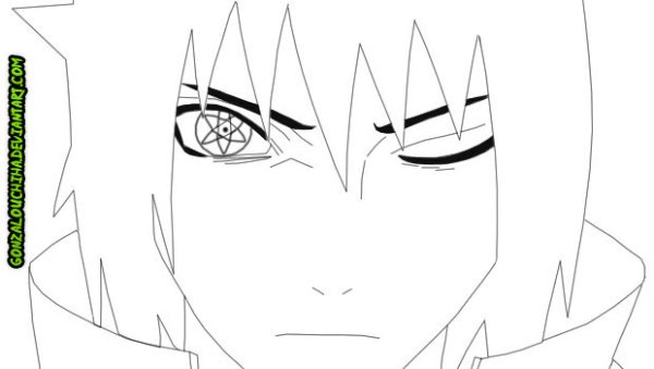 Нарисовать поэтапно аниме Саске