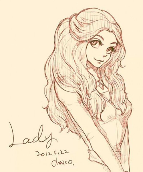 Рисунки девушек карандашом в стиле арт