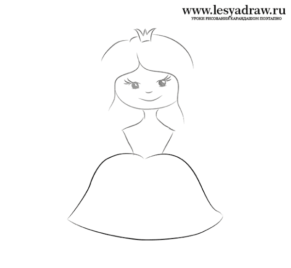 Пошаговое рисование принцессы