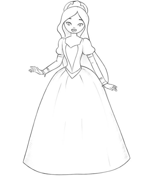 Легкие принцессы для детей срисовать