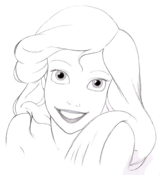 Ариэль из мультика для срисовки