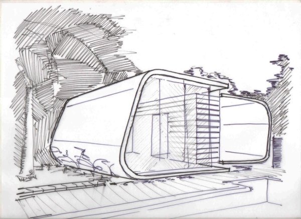 Эскиз необычного здания