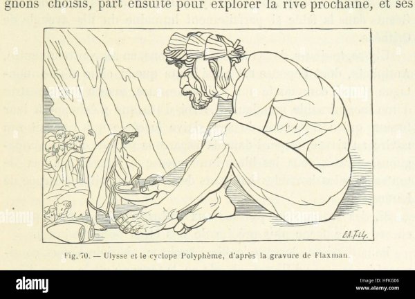 Иллюстрация к поэме Гомера Одиссея на острове циклопов
