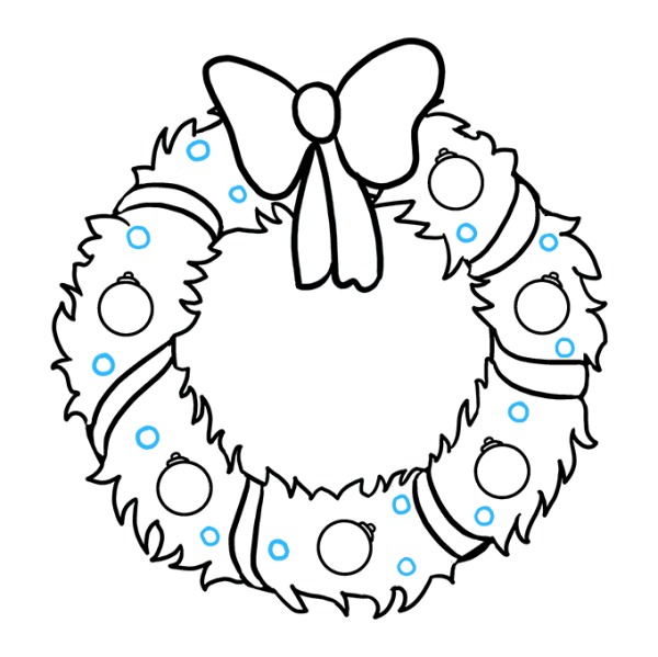 Новогодний венок рисунок