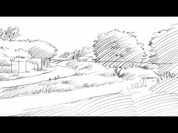 Пейзаж штрихами