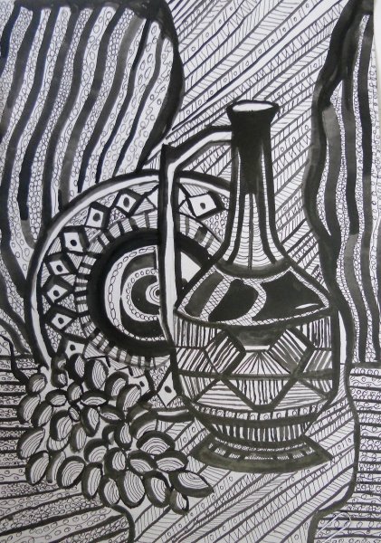 Декоративный графический натюрморт